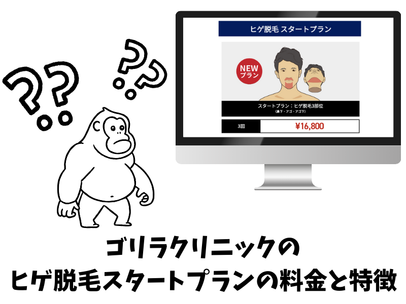 ゴリラクリニックのヒゲ脱毛スタートプランの料金と特徴