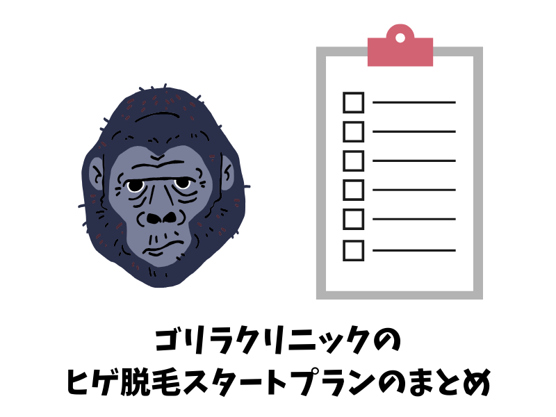 ゴリラクリニックの髭脱毛スタートプランのまとめ