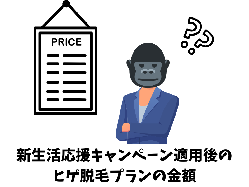ゴリラクリニックの新生活応援キャンペーン適用後のヒゲ脱毛プランの金額