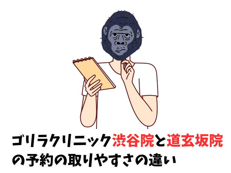 ゴリラクリニック渋谷院と渋谷道玄坂院の予約の取りやすさの違い