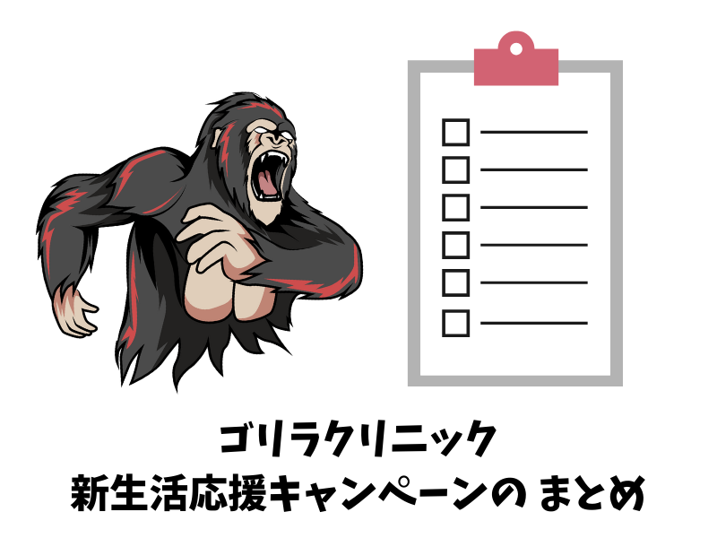 ゴリラクリニックの新生活応援キャンペーンの条件と申込方法のまとめ