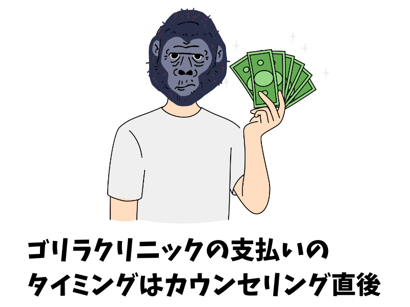 ゴリラクリニックの支払いのタイミングはカウンセリング直後