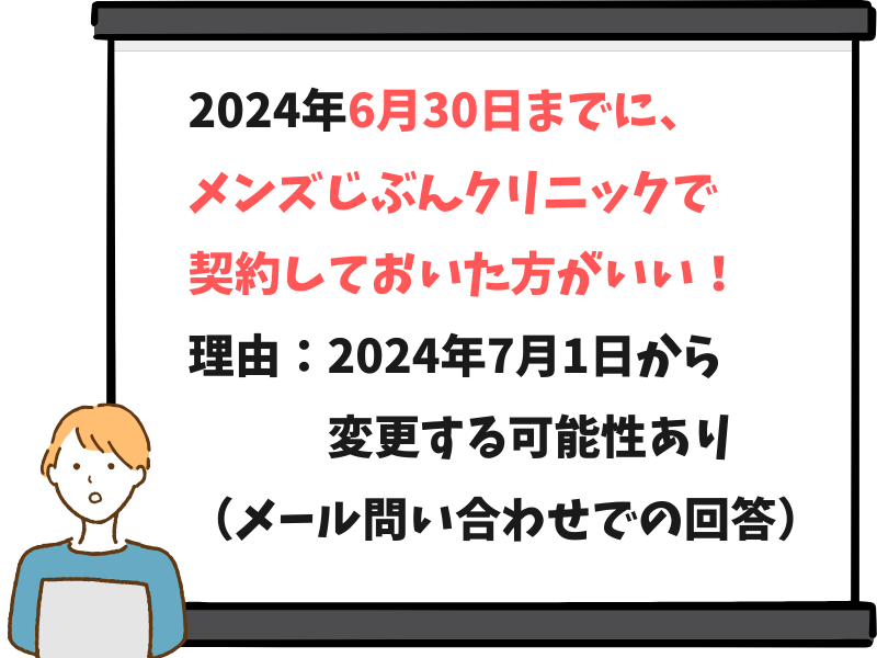 メンズアリシアクリニックになる前にメンズじぶんクリニックで契約しておいた方がいい