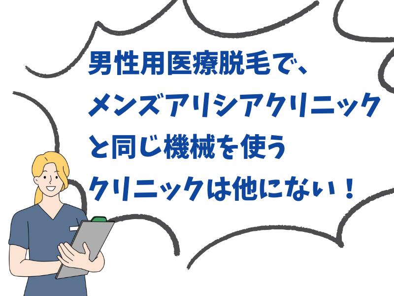 メンズアリシアクリニックで使われている機械が他に使われているクリニックは他にない
