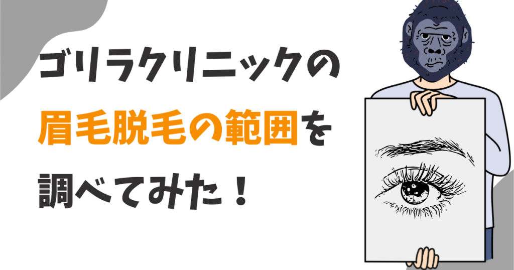 ゴリラクリニックの眉毛脱毛の範囲は？眉間や眉横や眉下は範囲に入る？